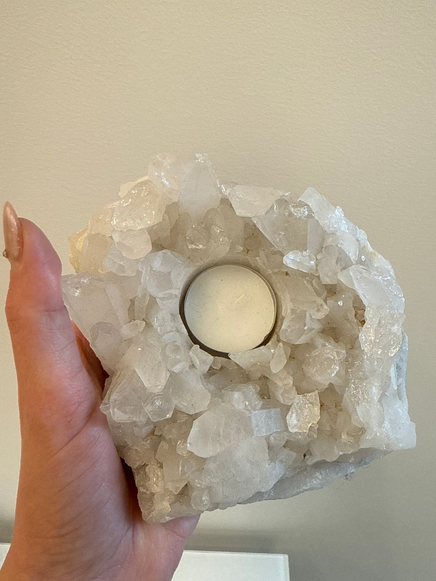 Bergkristal waxinehouder