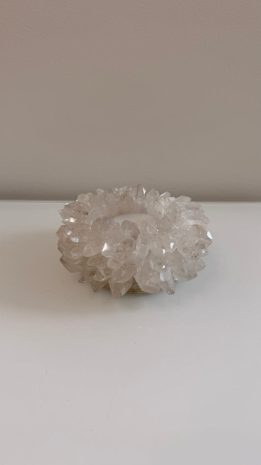 Waxinehouder bergkristal