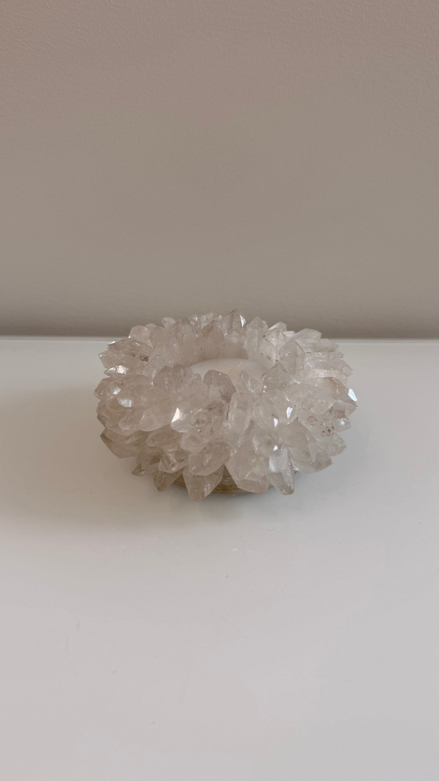 Waxinehouder bergkristal