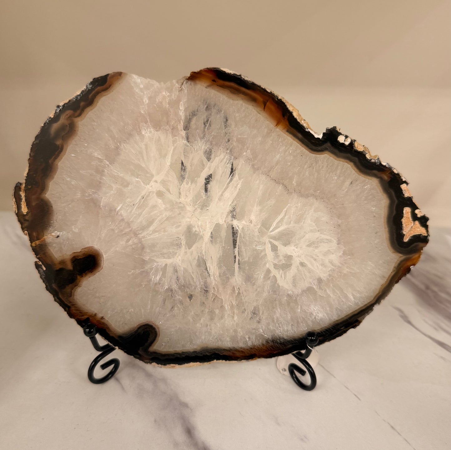 Agaat schijf op standaard