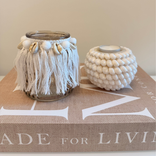 Theelichthouder franjes