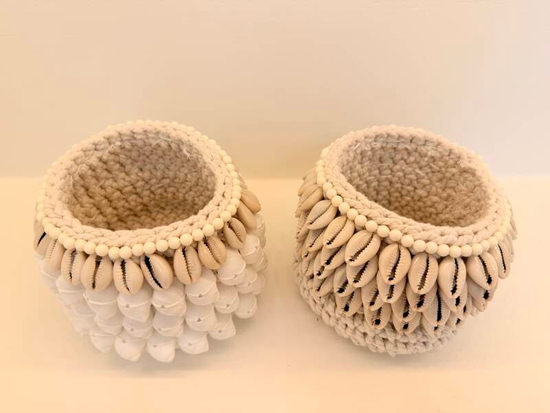 Schelpen planten mandje