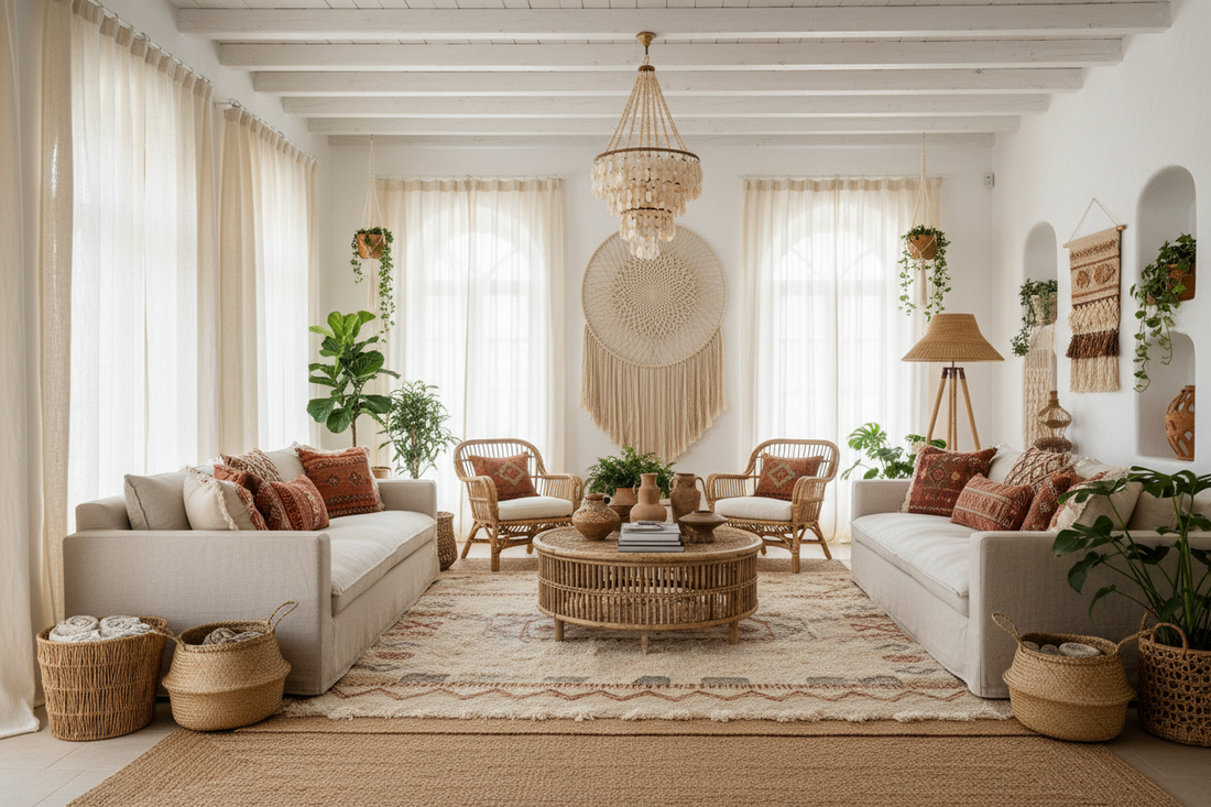 Boho chic woonaccessoires: zo creëer je een luxe Ibiza-vibe in huis