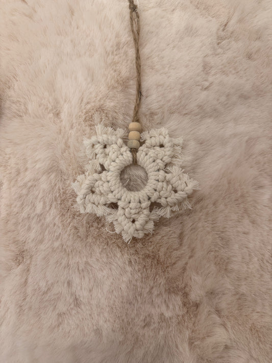 Macramé sneeuwvlokje