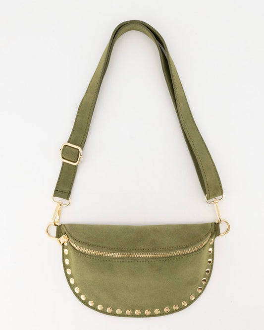 Suede crossbody tasje groen