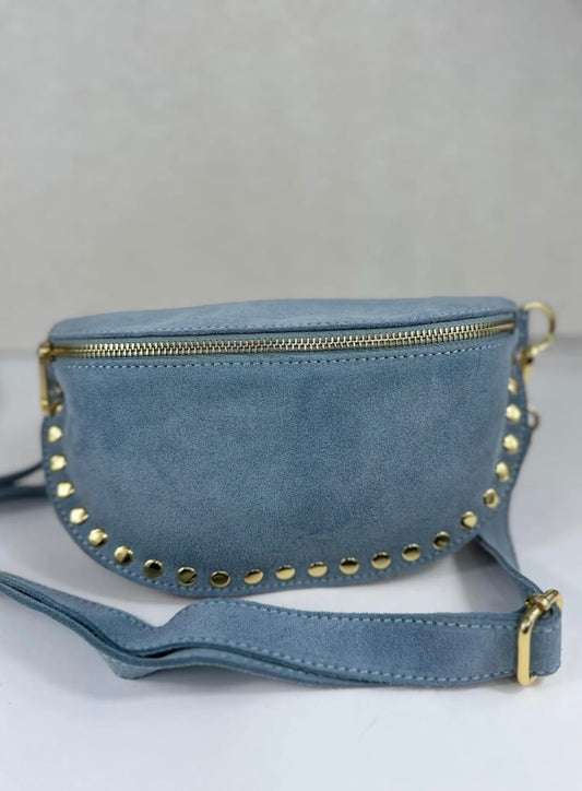 Suede crossbody tasje blauw