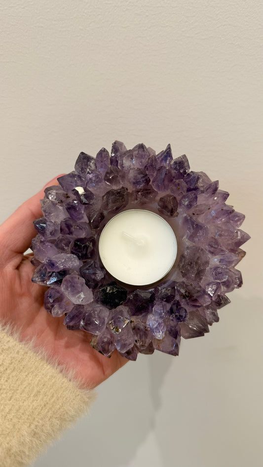Waxinehouder amethist
