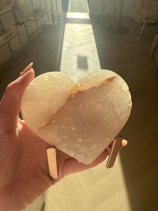 Amethist hart op rosé standaard