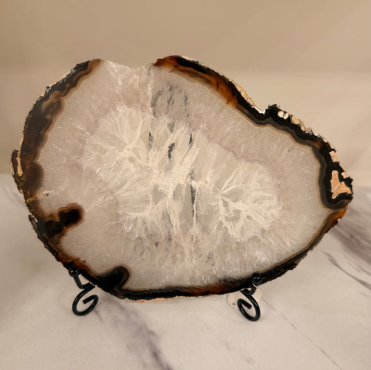 Agaat schijf op standaard