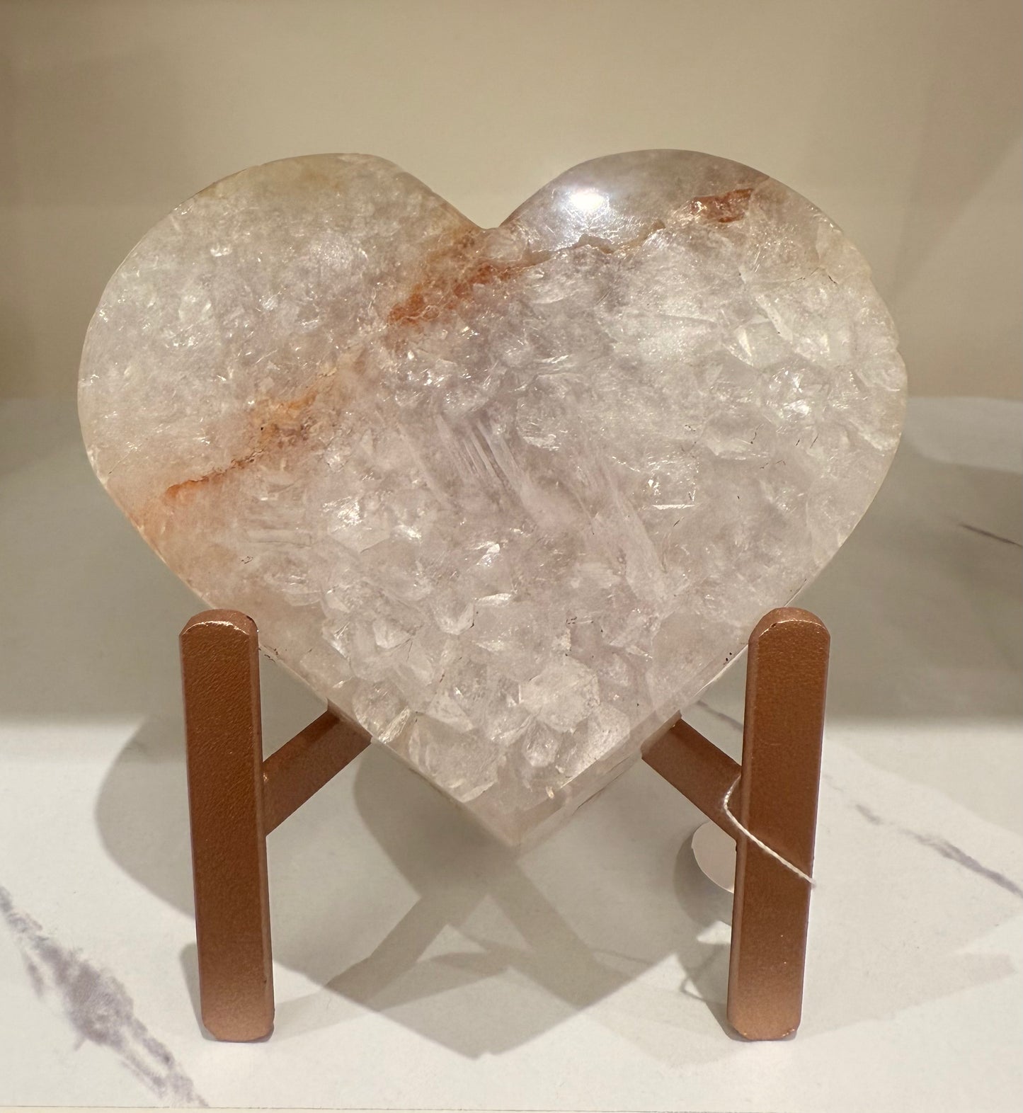 Amethist hart op rosé standaard