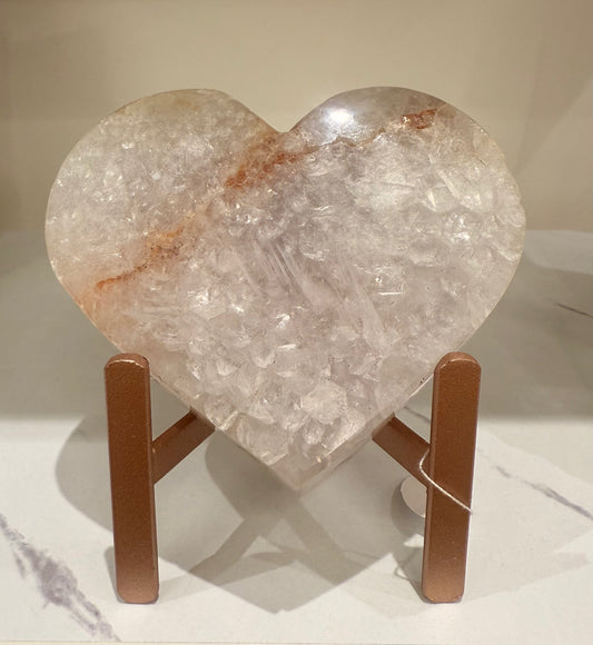 Amethist hart op rosé standaard