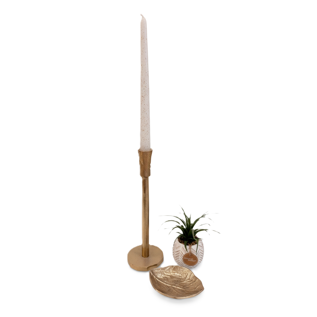 Kandelaar met blad schaaltje