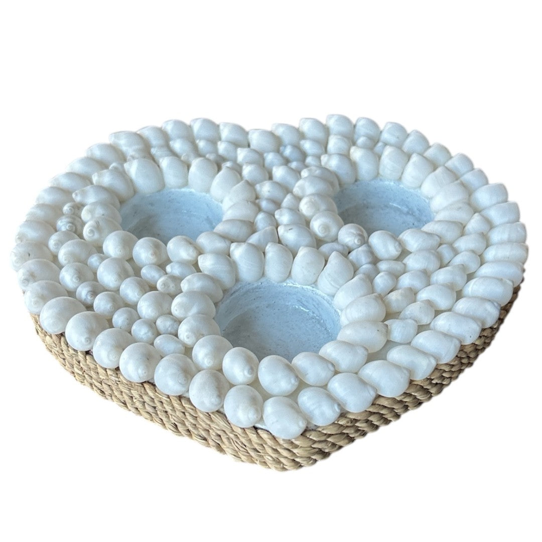 Waxinehouder schelpenhart