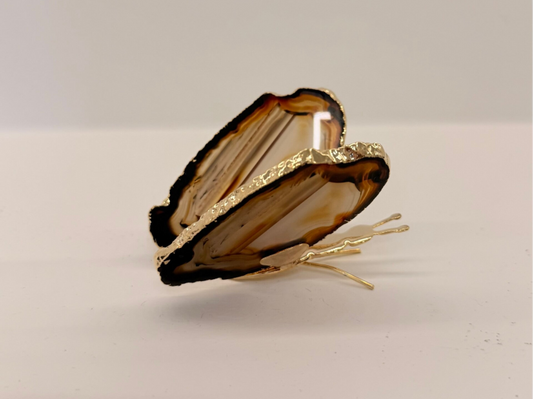 Agaat vlinder goud