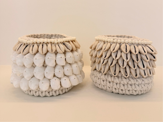 Schelpen planten mandje